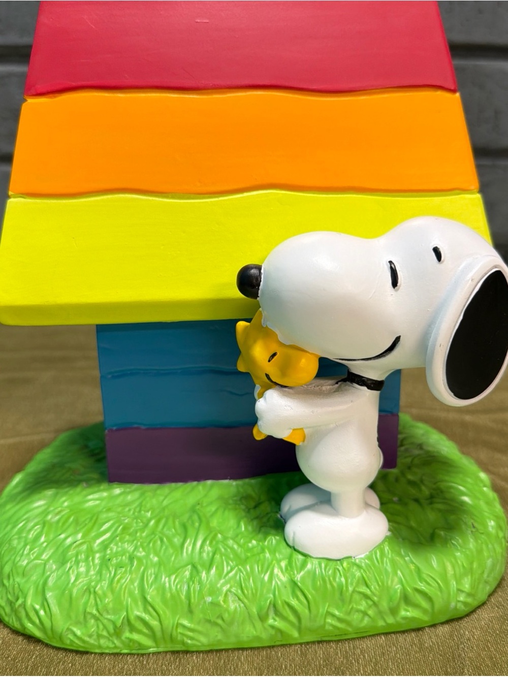 Snoopy & Woodstock Rainbow Doghouse Figurine PRIDE
